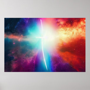 Light Cross in Space Poster