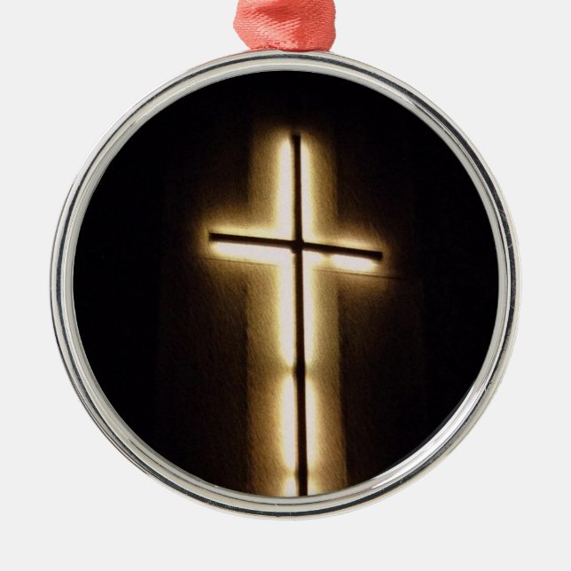 Light Cross Metal Ornament (Front)