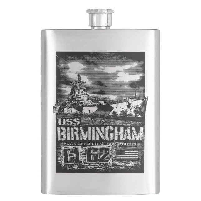 Light cruiser Birmingham Hip Flask (Front)