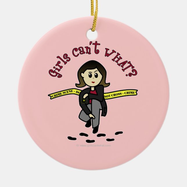 Light CSI Detective Ceramic Ornament (Front)