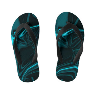 Light cyan and dark curves on dark background. kid's thongs