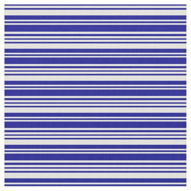 Light Cyan & Dark Blue Coloured Lines Fabric (Close Up)