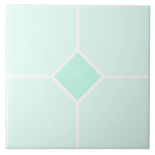 Light cyan green and white square cross ceramic tile