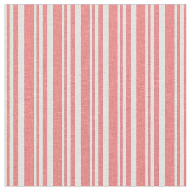 Light Cyan & Light Coral Lines Pattern Fabric (Close Up)
