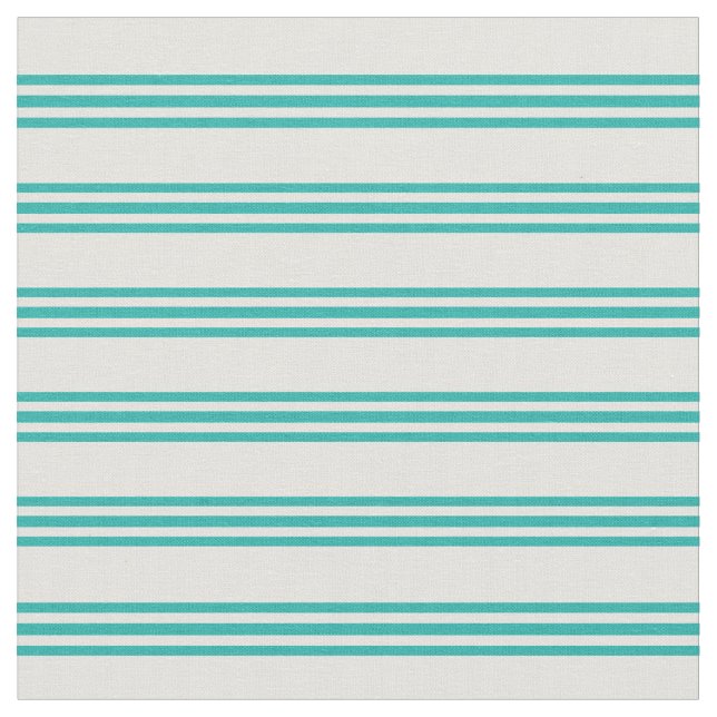 Light Cyan & Light Sea Green Coloured Lines Fabric (Close Up)