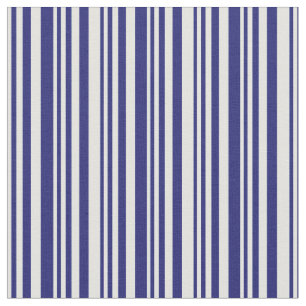 Light Cyan & Midnight Blue Lines Pattern Fabric