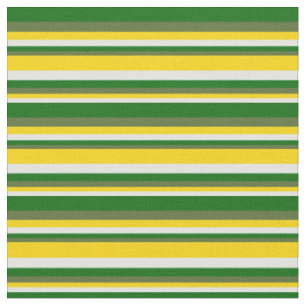 Light Cyan, Yellow, Dark Olive Green & Dark Green Fabric