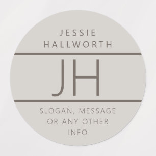 Light & Dark Beige Modern Monogrammed Waterproof