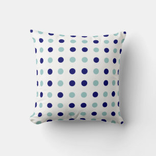 Light & Dark Blue Dots Throw Pillow