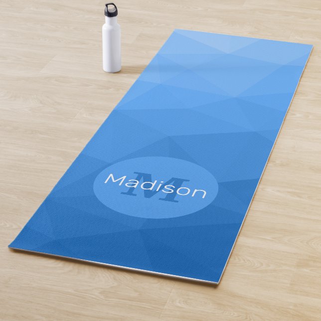Light dark blue geometric mesh pattern Monogram Yoga Mat (In Situ)