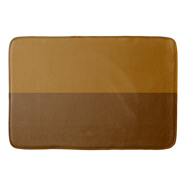 Light Dark Brown Part Half Sides Design Bath Mat (Front)