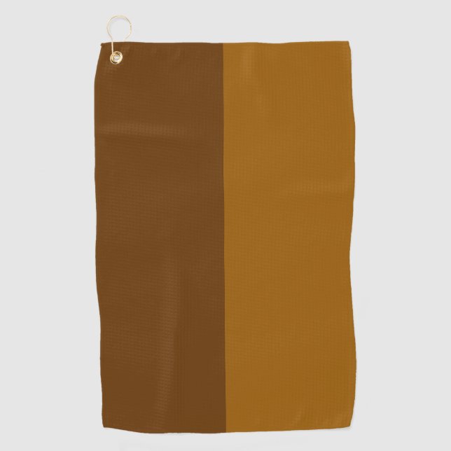 Light Dark Brown Part Half Sides Design Golf Towel (Front)
