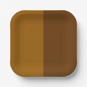 Light Dark Brown Part Half Sides Design Paper Plate