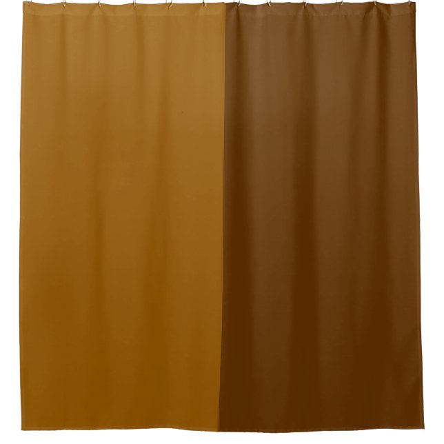 Light Dark Brown Part Half Sides Design Shower Curtain (Front)