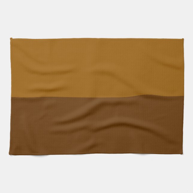 Light Dark Brown Part Half Sides Design Tea Towel (Horizontal)