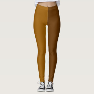 Light Dark Brown Two Tone Colour Split Leggings