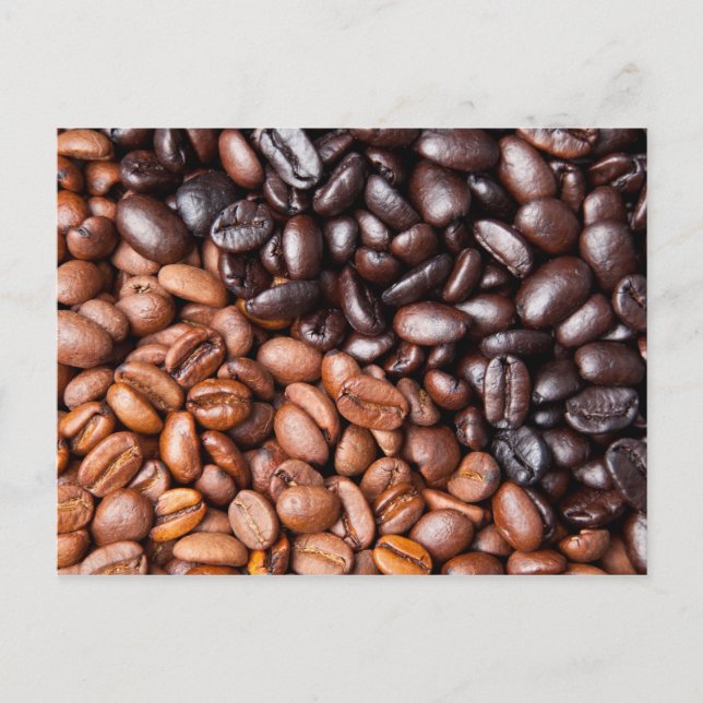 Light & Dark Roasted Coffee Beans Customised Blank Postcard (Front)
