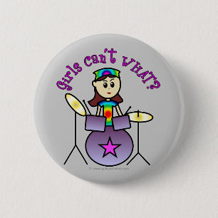 Light Drummer Girl 6 Cm Round Badge