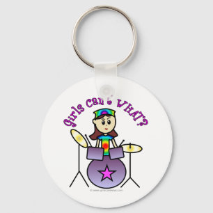 Light Drummer Girl Key Ring