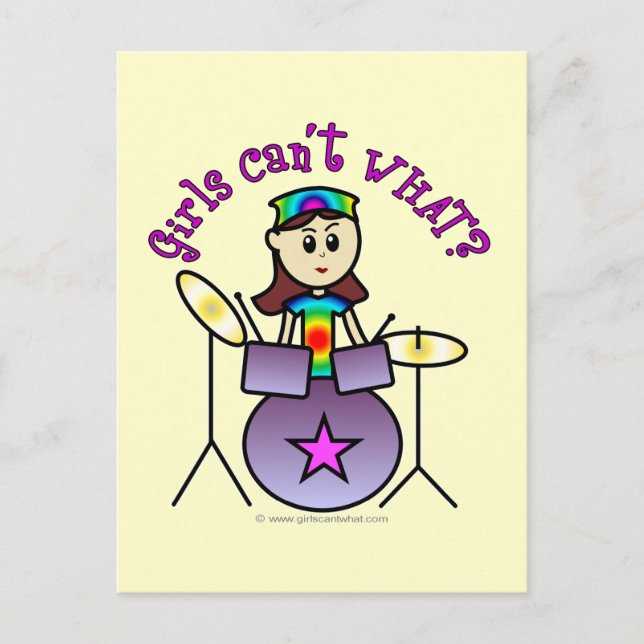 Light Drummer Girl Postcard (Front)