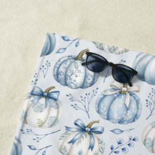 Light Dusty Blue Pumpkin Pattern - Beach Towel