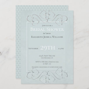 Light Dusty Blue Romantic Bridal Shower Invitation