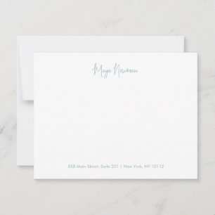LIGHT DUSTY BLUE SIGNATURE MONOGRAM NAME CARD