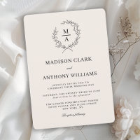 Light Ecru Simple Elegant Monogram Wedding