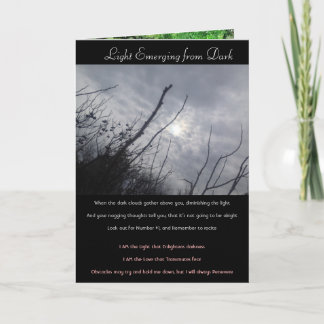 "Light Emerging from Dark" Poem/Card Thank You Card