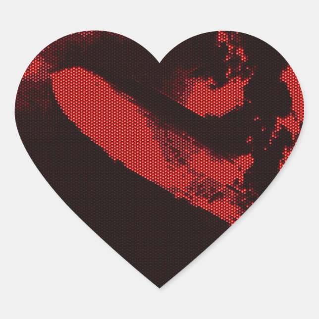 Light Emitting Diode Zeppelin Heart Sticker (Front)