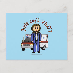 Light EMT Paramedic Girl Postcard