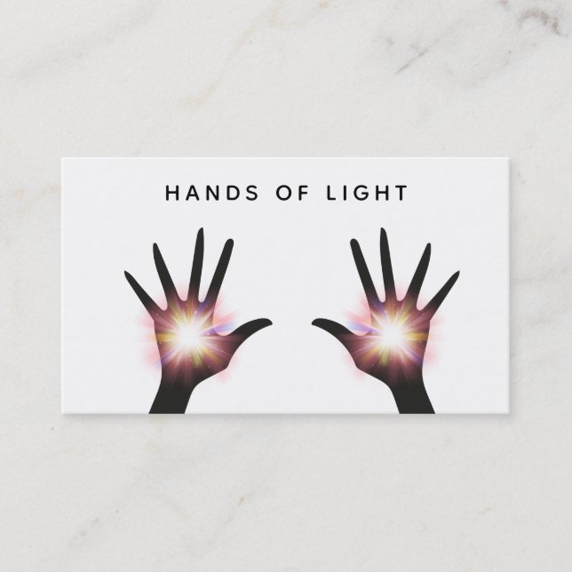 *~* Light Energy Hands Reiki Healing Rays Business Card (Front)