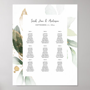 Light Eucalyptus Glow Gold Event Seating Chart 9-s