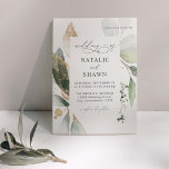 Light Eucalyptus Glow Gold Wedding  Invitation<br><div class="desc">Send your guests a beautiful wedding invitation with your beautiful Light Eucalyptus Glow Gold Wedding Invitation.</div>