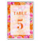 Light Faded Pink Orange Floral Table 5 Wedding