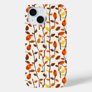 Light Fall Leaves Pattern iPhone 15 Case