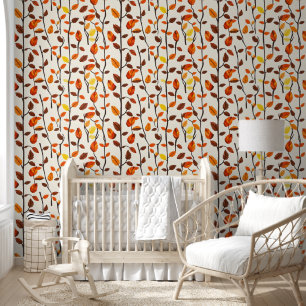 Light Fall Leaves Pattern Wallpaper