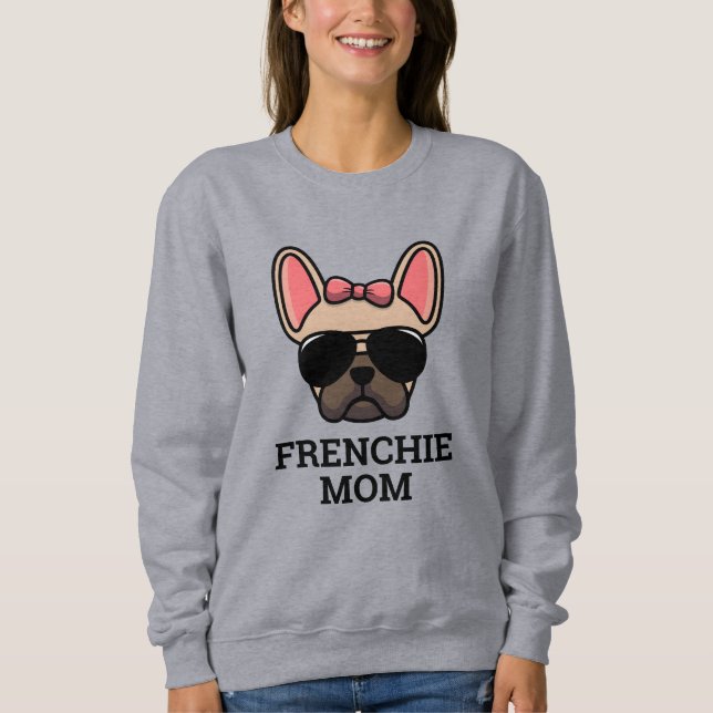 Light Fawn Female French Bulldog Frenchie Dog Mum Sweatshirt (Front)