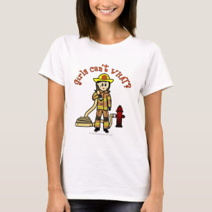 Light Female Fire Fighter T-Shirt