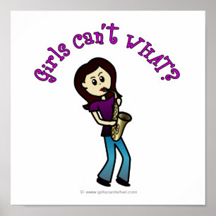 Light Female Saxophone Player Poster