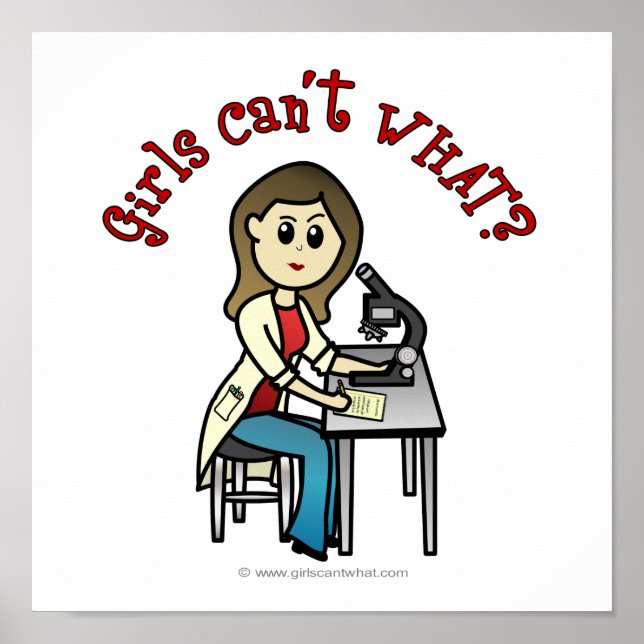 Light Female Scientist Poster (Front)