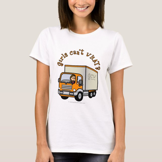 Light Female Truck Driver T-Shirt (Front)
