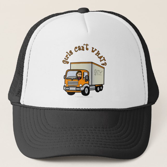 Light Female Truck Driver Trucker Hat (Front)