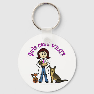 Light Female Veterinarian Key Ring