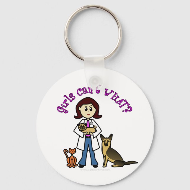 Light Female Veterinarian Key Ring (Front)