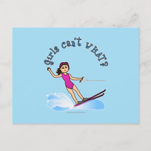Light Female Water Skier Postcard