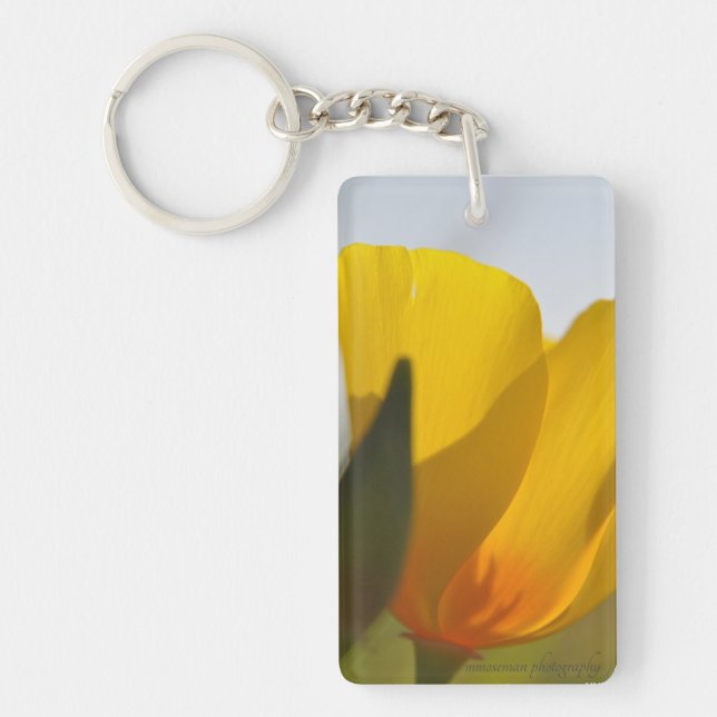 Light Filled Poppy Key Ring (Front)