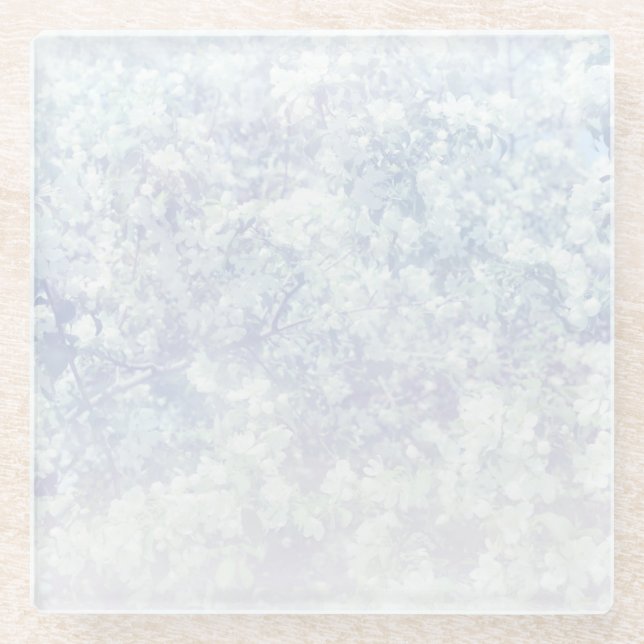 Light Floral Pattern Background Template Glass Coaster (Front)