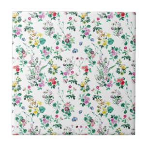 Light Floral Pattern Ceramic Tile