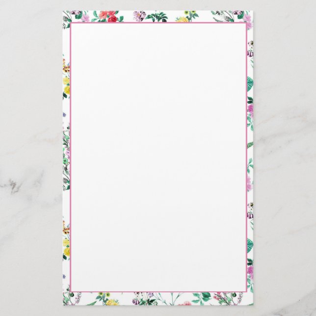 Light Floral Pattern Stationery (Front)
